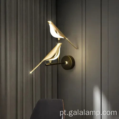 Lâmpada de parede liderada por pássaro de pega nórdica